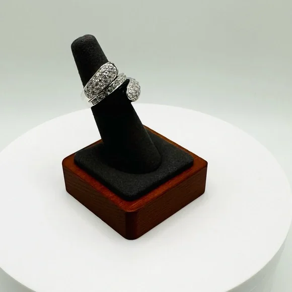 NWT Luxury Black Onyx Cubic Zirconia Bypass Ring - Picture 6 of 17